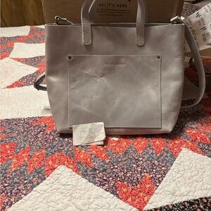 Portland Leather Beluga Medium Crossbody Tote